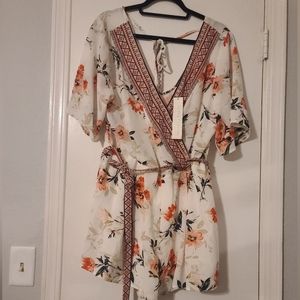 White Floral Romper
